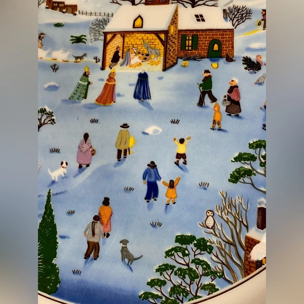 Villeroy & Boch Naif Christmas Snow Scene Charger Plate‎  Signed Laplau 12